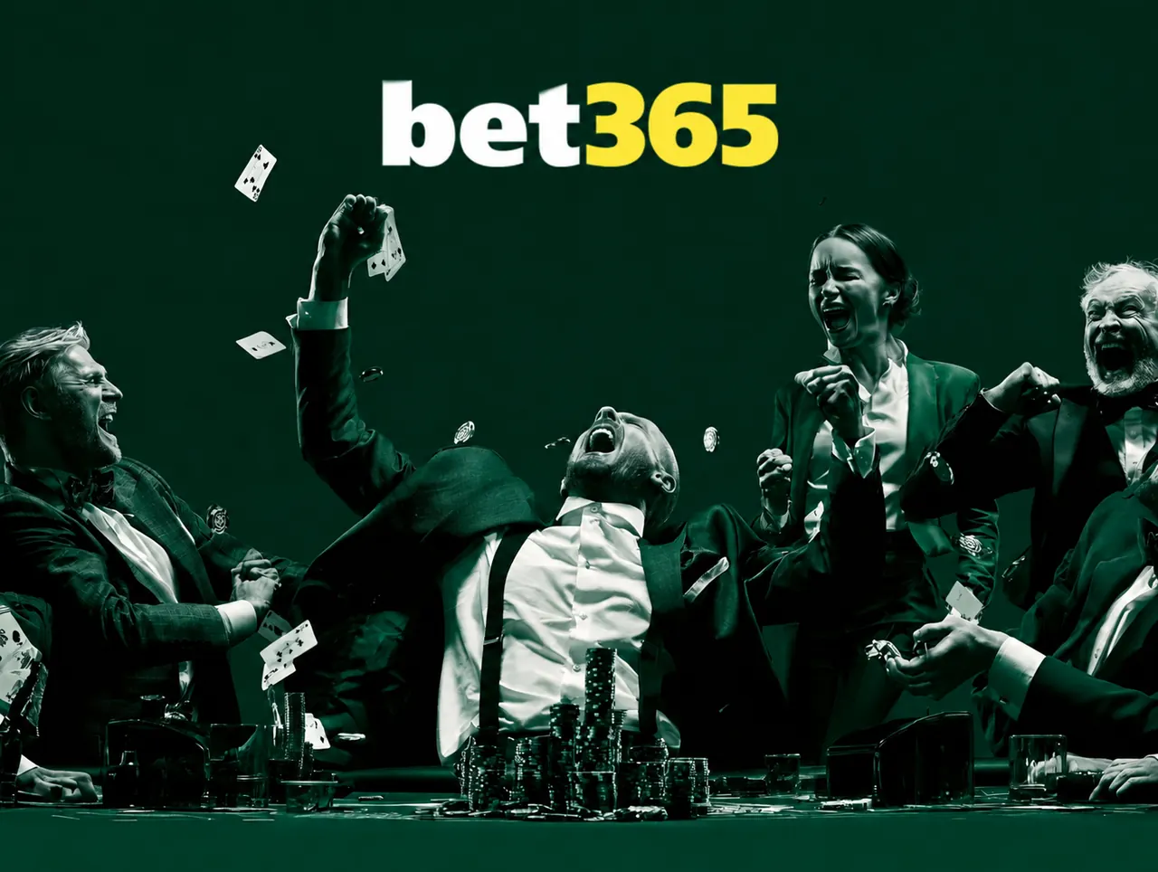 Logo bet365 sobre mesa de juego